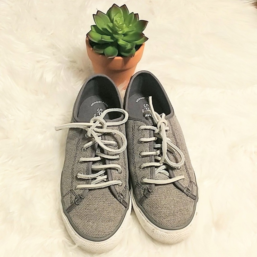 sperry topsiders | grey lace up sneakers size 6
